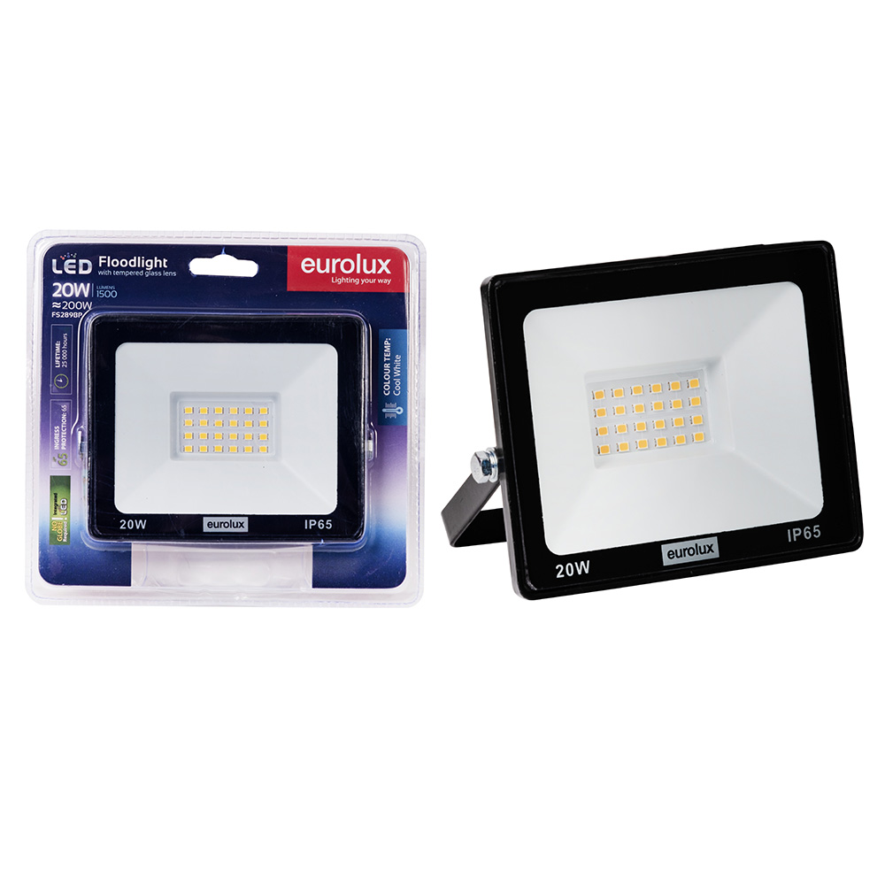 EUROLUX FLOODLIGHT 10W WITH DAY NIGHT SENSOR BLK