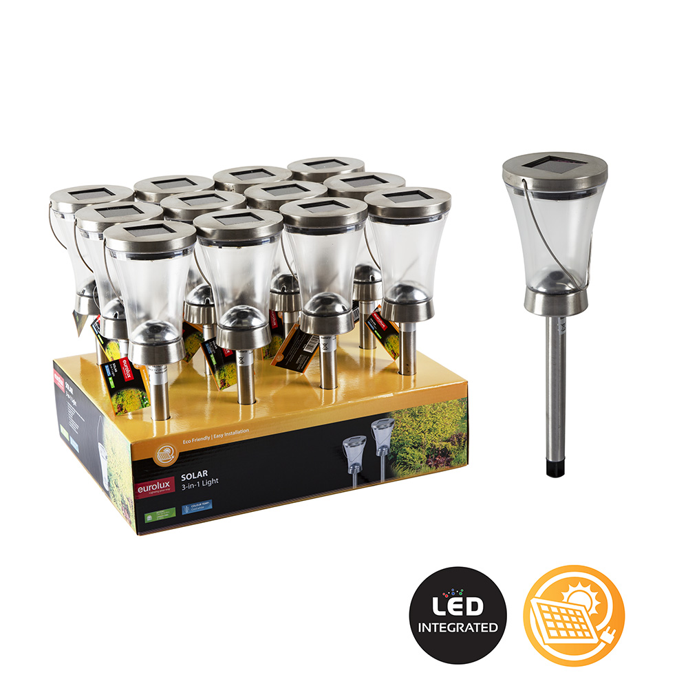 EUROLUX LIGHT SOLAR 3IN1 HANG/TABLE/SPIKE