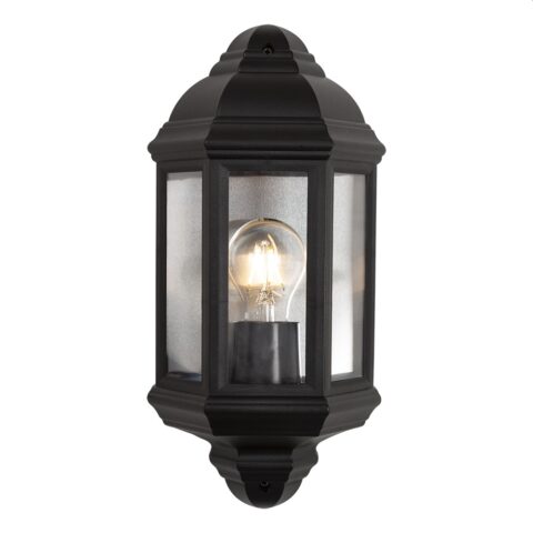 EUROLUX LANTERN HALF PLASTIC BLACK E27
