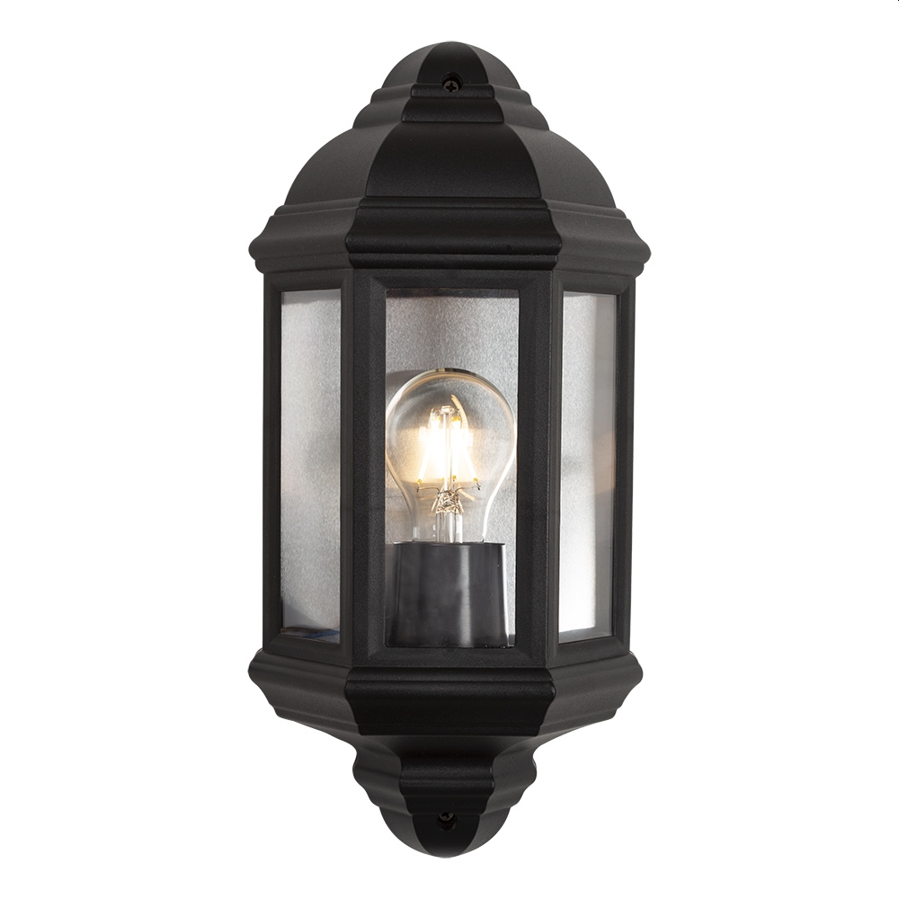 EUROLUX LANTERN HALF PLASTIC BLACK E27