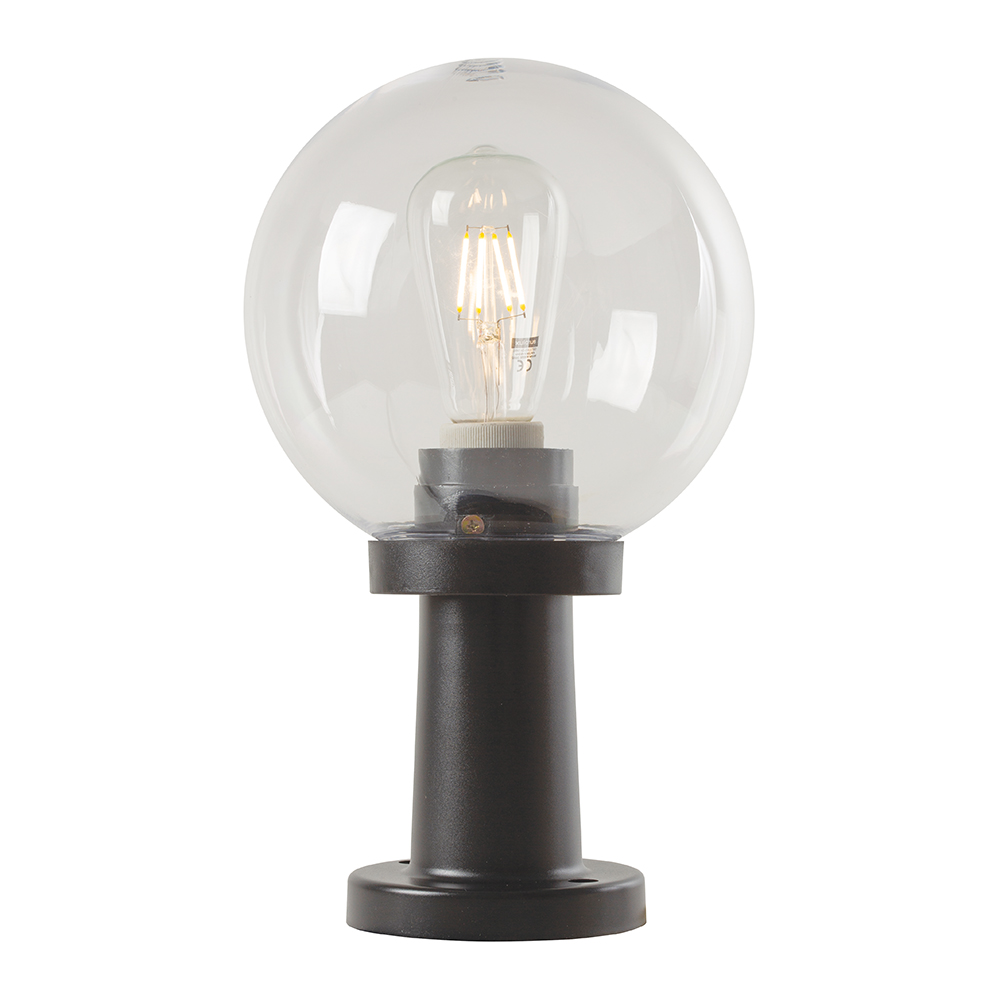 EUROLUX BOWL FITTING OUTD PILLAR MOUNT 200MM OPAL