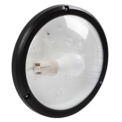 RADIANT BULKHEAD ECO E27 1X15W BLK OPAL