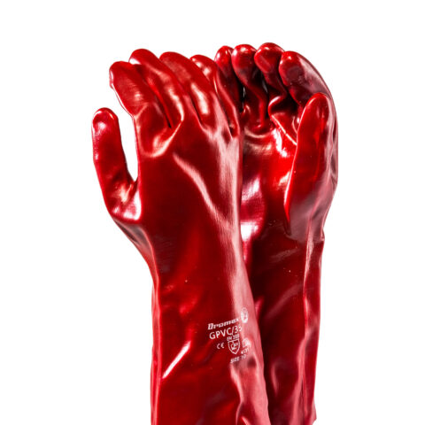 DROMEX GLOVES PVC RED STD GPVC/35 SMOOTH