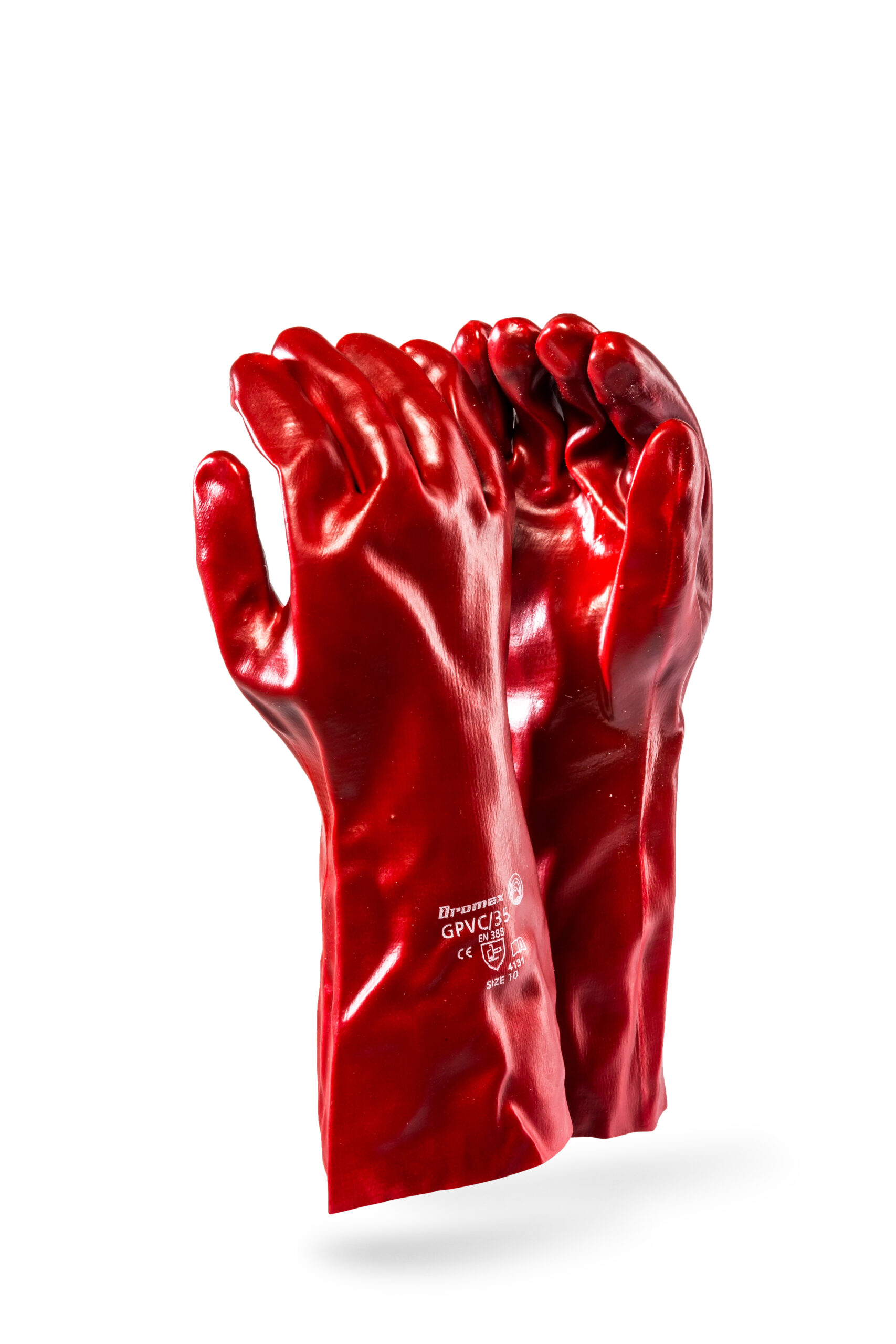 DROMEX GLOVES PVC RED STD GPVC/35 SMOOTH