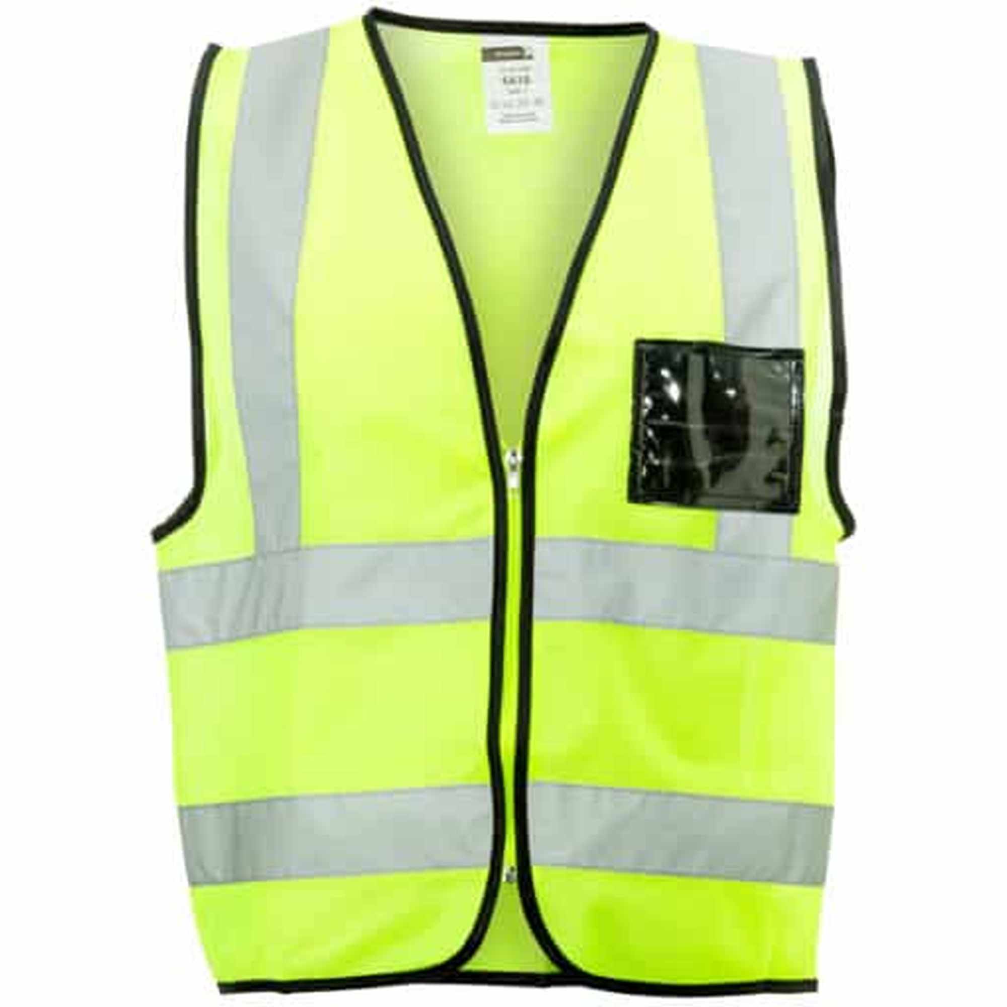 DROMEX VEST REFLECTIVE ID POCKET & ZIP SA10 L LIME