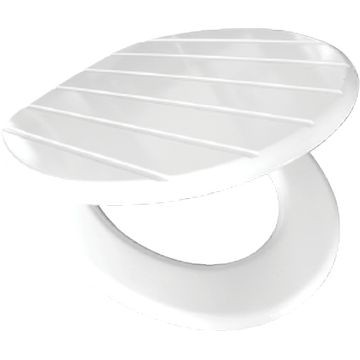 SEAT FOR TOILET WOOD WHT SLATTED