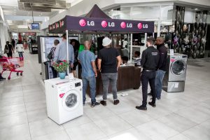 Exhibition in busy mall in johannesburg